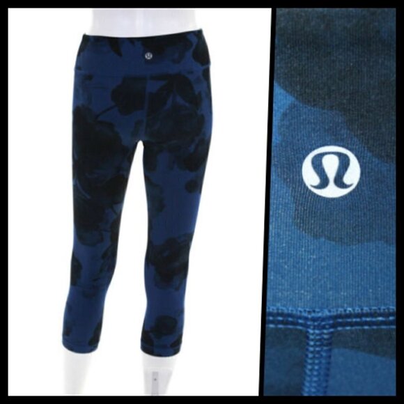 Lululemon 2 piece Set Racerback Tank & Cropped Leggings Navy Black 2 NWOT - Picture 2 of 7